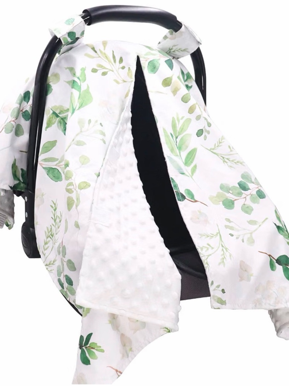 Green and white floral canopy
